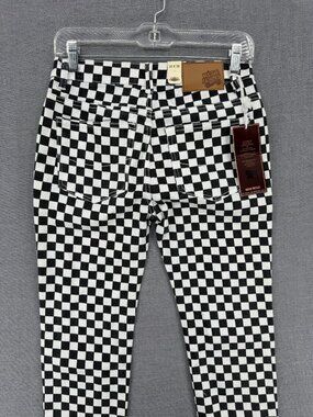 Reve Jeans Mens 30x30 Skinny Black Checkered Pants Skate Streetwear NWT